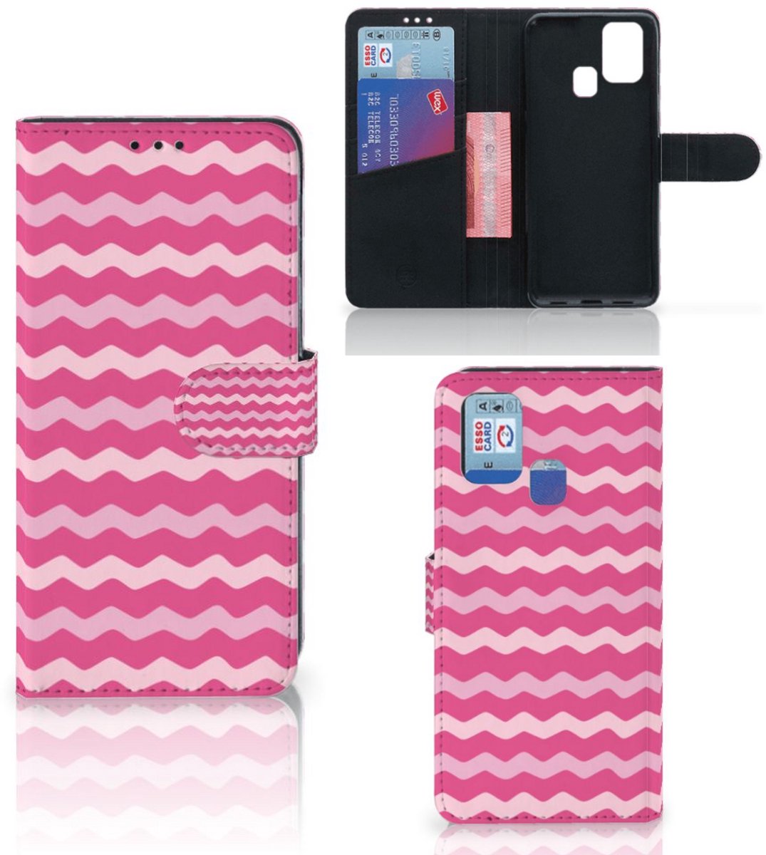 Samsung Galaxy M31 Telefoon Hoesje Waves Pink