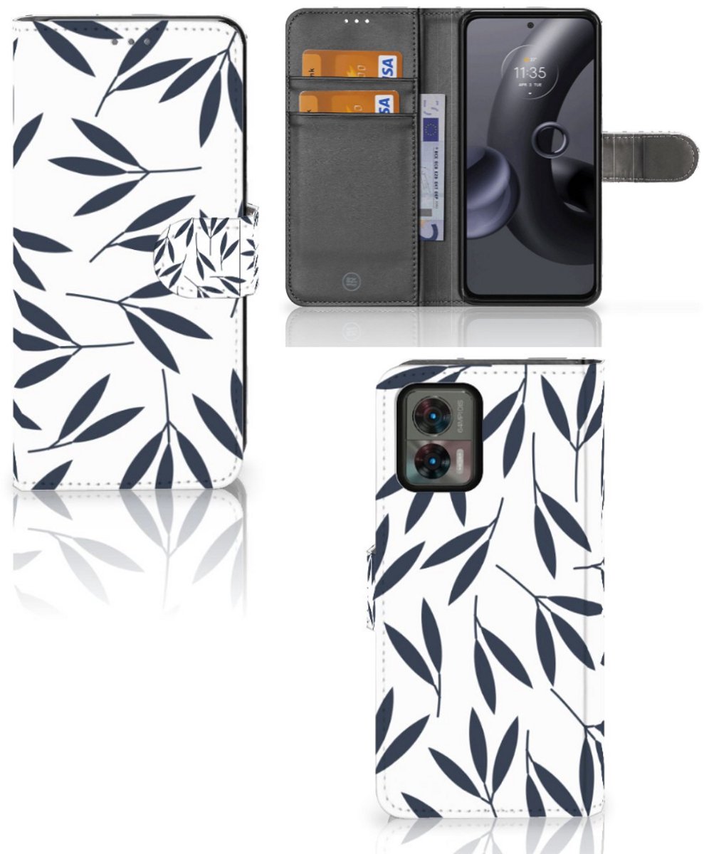 Motorola Edge 30 Neo Hoesje Leaves Blue
