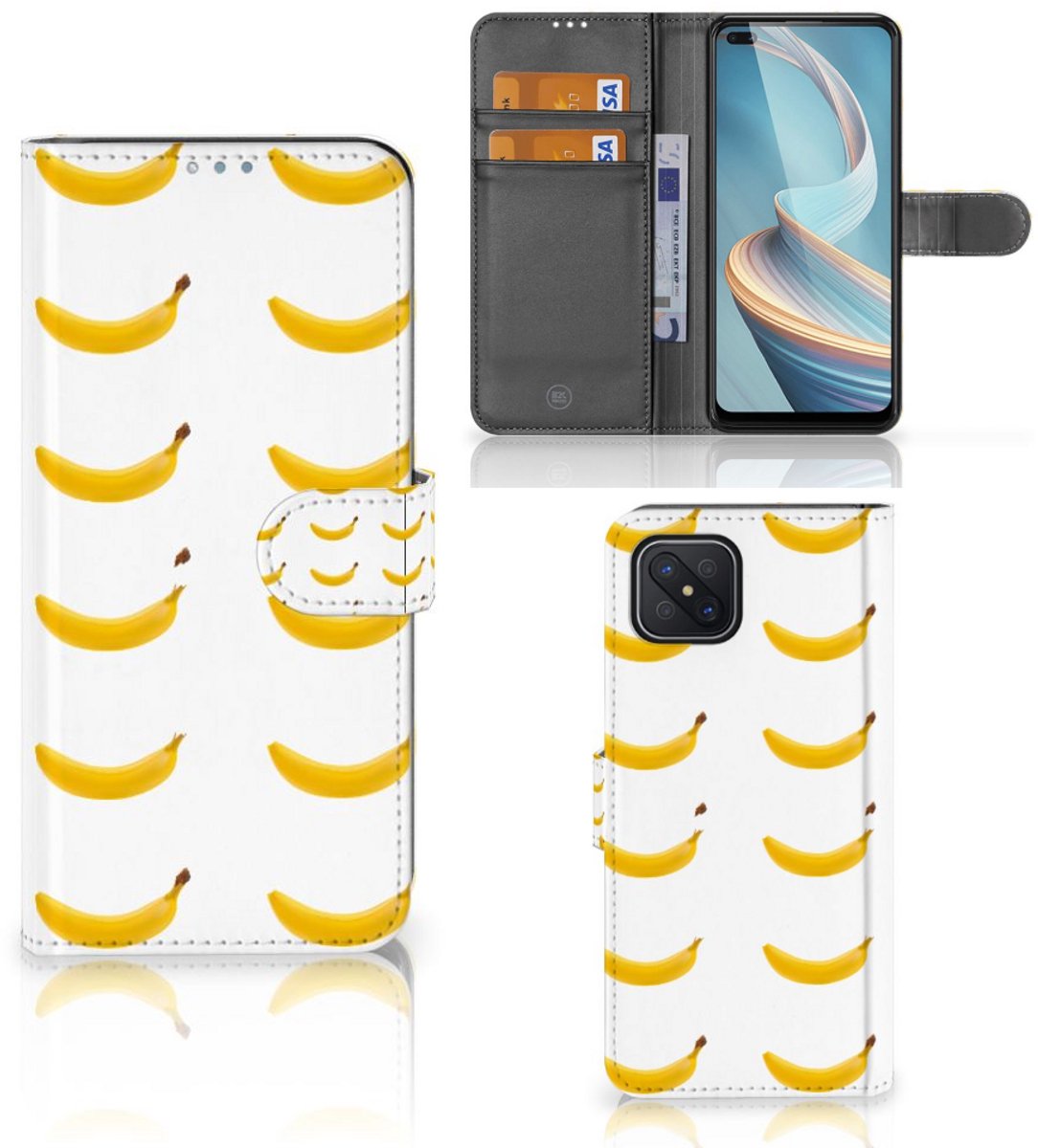 Book Case voor OPPO Reno4 Z Book Cover Banana