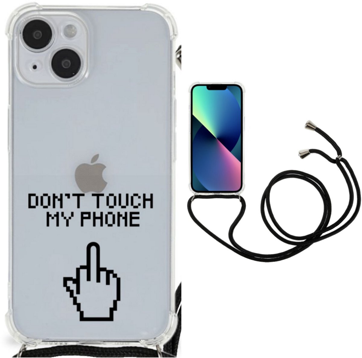 iPhone 14 Plus Anti Shock Case Finger Don't Touch My Phone