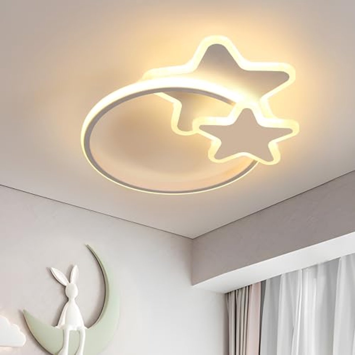 Haobosic Sterren Acryl - Plafondlamp - Wit - 40x33x6cm - 36W 3000K