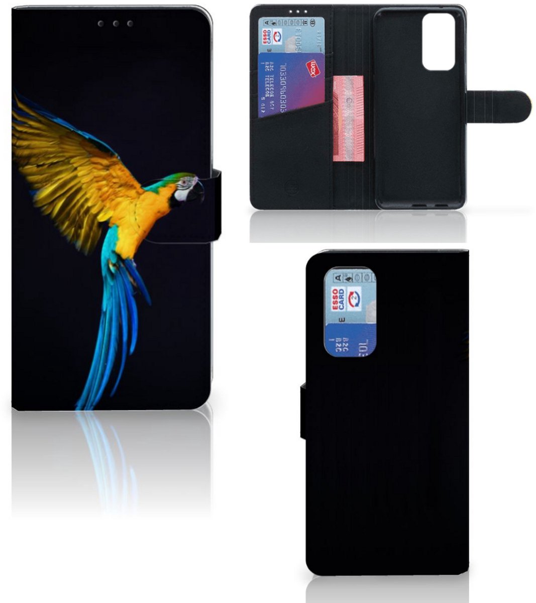 OnePlus 9 Pro Telefoonhoesje met Pasjes Papegaai