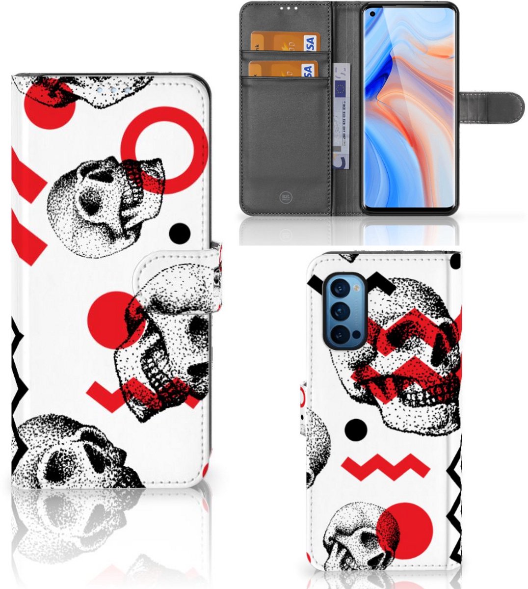 Telefoonhoesje met Naam OPPO Reno 4 Pro 5G Skull Red