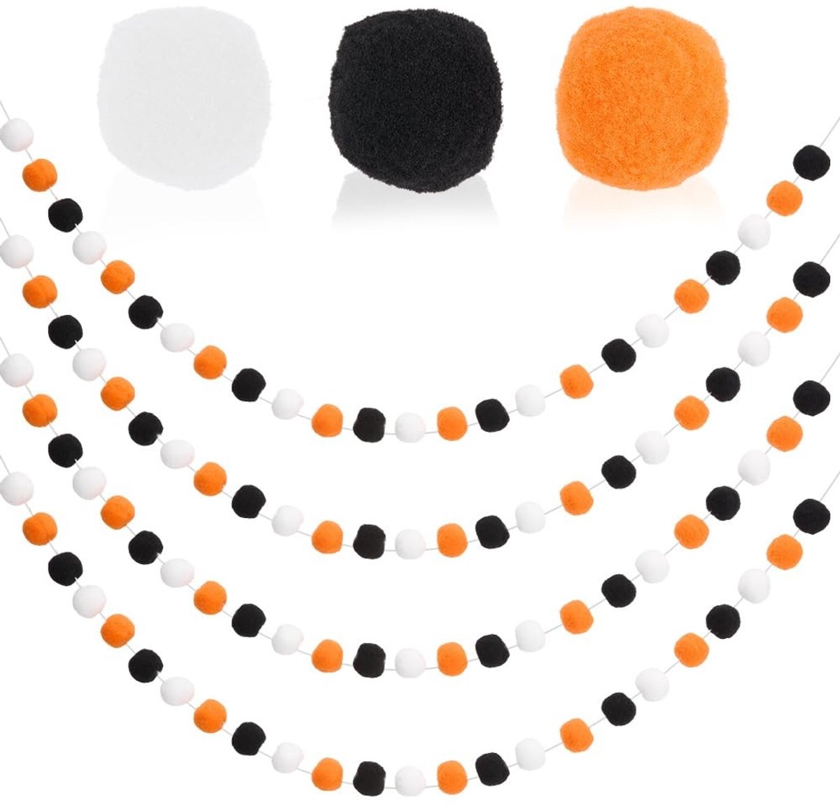 Dailygoods - 4 Stuks Vilten Bal Slinger voor Decoratie en Feesten