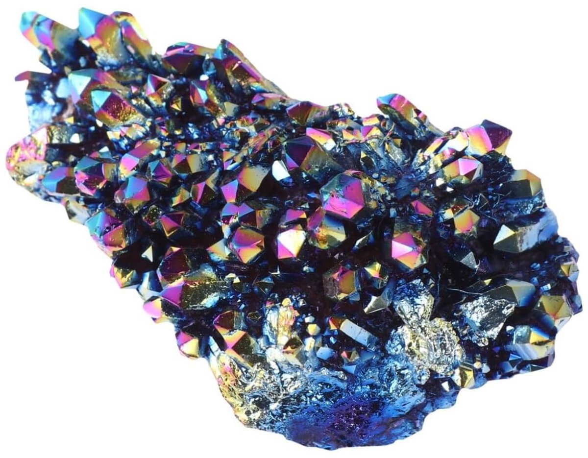 Dailygoods- Kristalcluster Natuurlijke Edelsteen - Ruwe Steen - Geode Monstersteen - Aura Feng Shui Decoratie - 20-30 g - Regenboogkristal