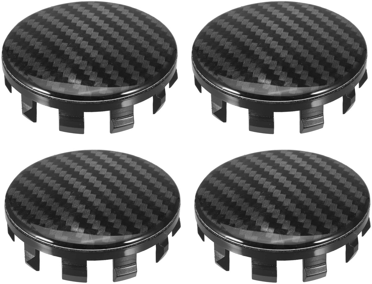 Dailygoods- Velgdopjes 4 Stuks - Zwart - Kunststof - Universele Wielcentrumdopjes - Buitendiameter 56 mm - Hoogte 17 mm - Wieldoppen