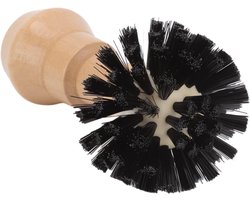 Professionele Koffie Tamper Borstel met Houten Handvat - Ideaal voor Filterreiniging en Keukenaccessoires (58MM)