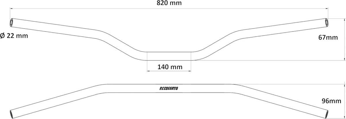 Motorfiets Stuur - Aluminium Stuur - Rijcomfort Verbeteren - Laag Gebogen Ontwerp - 22 mm Diameter - Zilver