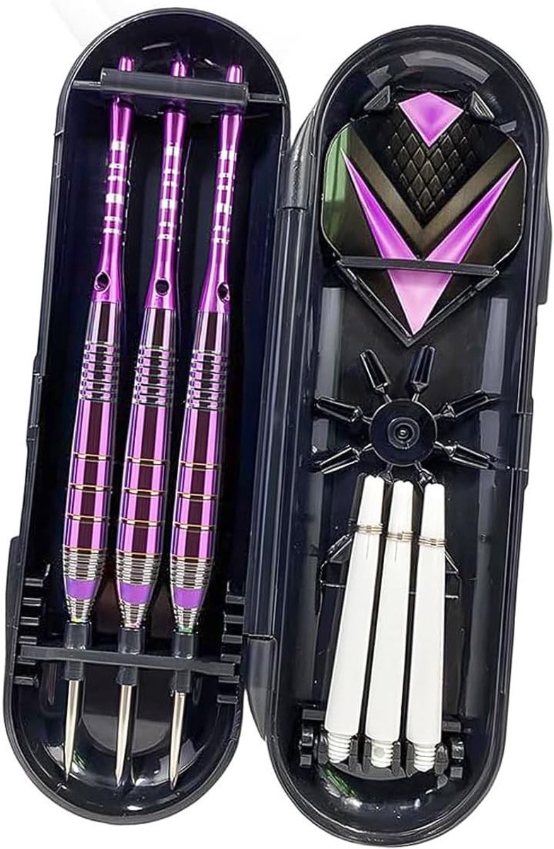 Professionele Steel Tip Dart Set van 3 Darts met Dart Case, Vervangbare Schachten en Dart Wings voor Optimaal Spelplezier