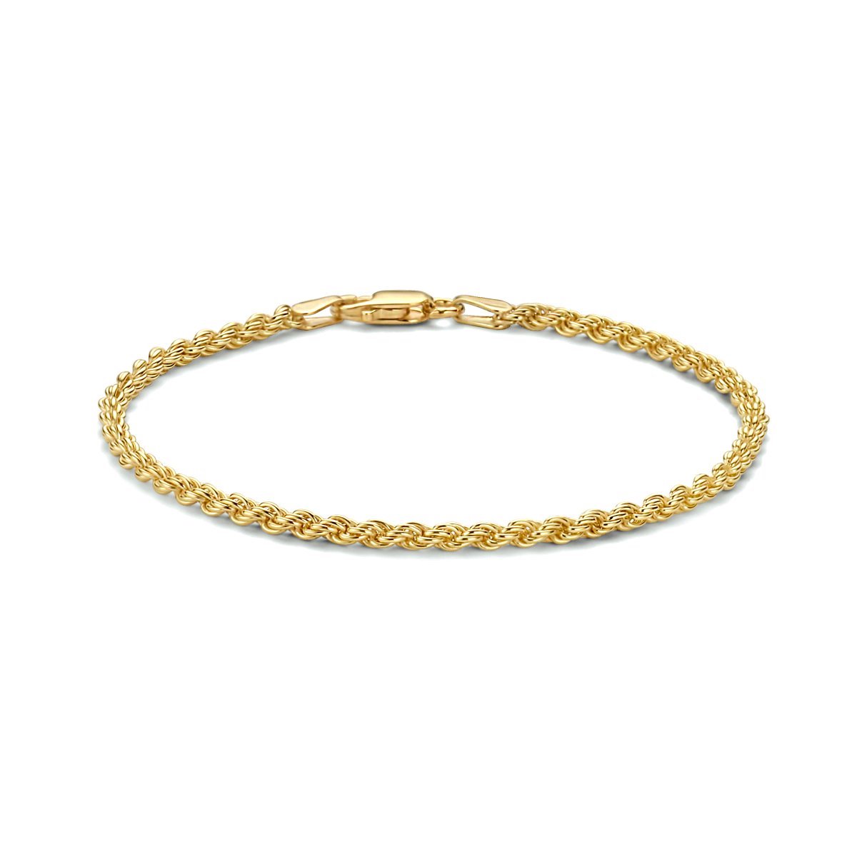 koord 2,5 mm 3 micron zilver verguld (geel)