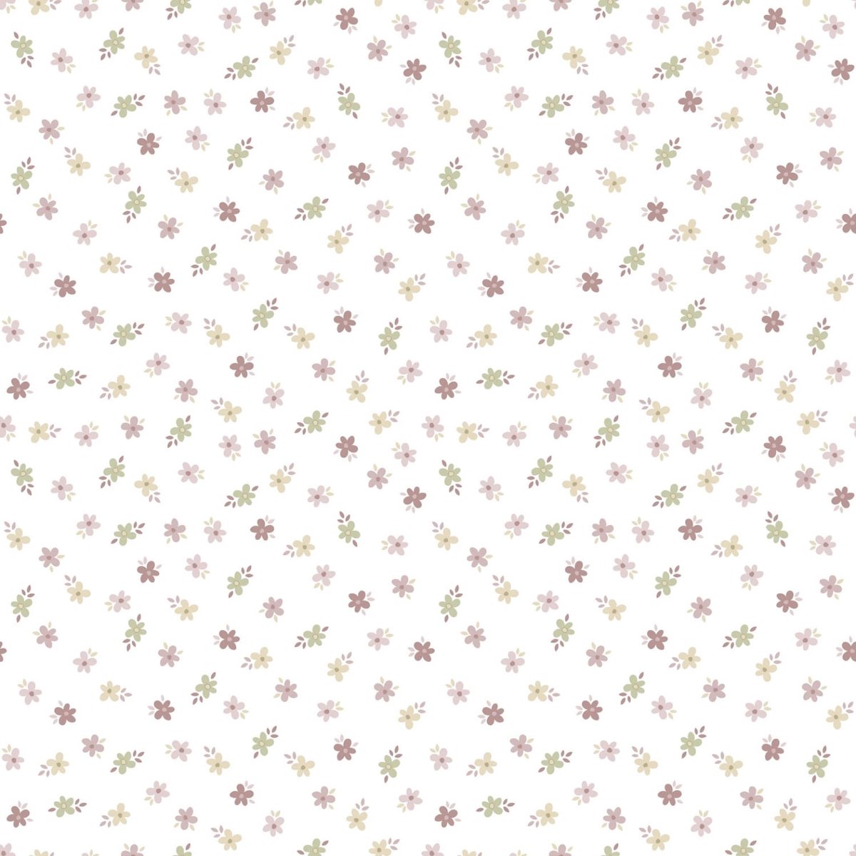 Behang - Bloemetjes - Wit Roze - Babykamer Meisje - Kinderkamer - Bloemen - Romantisch - Scandinavisch - Cottagecore - Pastel - 0,53 x 10,05 M - Happy