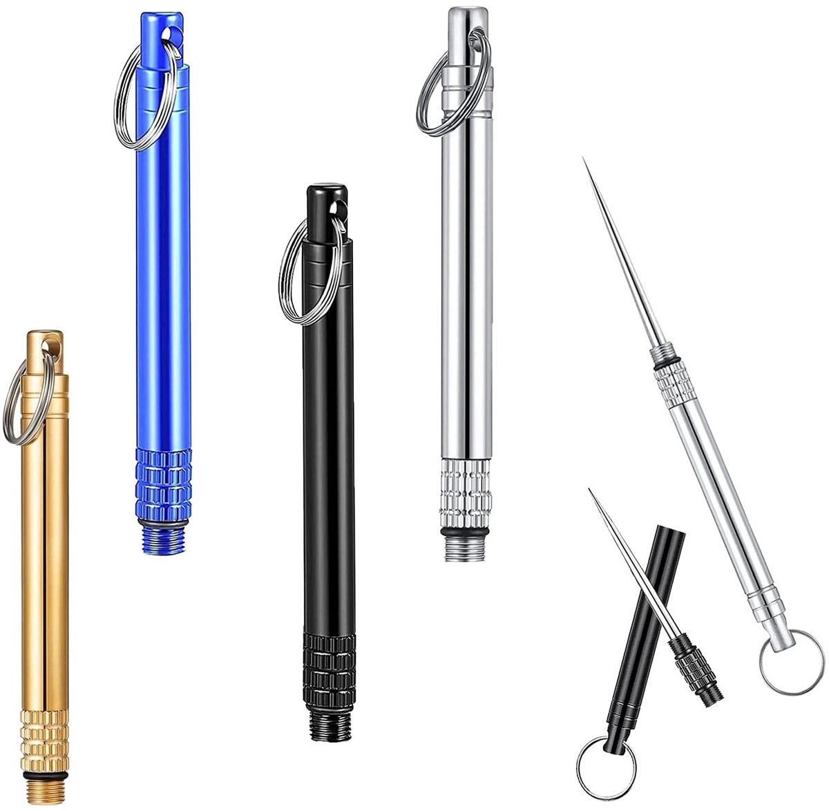 Dailygoods - 4-Pack Herbruikbare Titanium Tandprikkers met Hoes