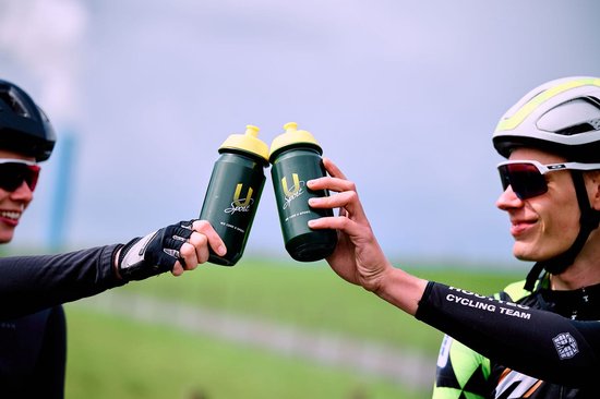 U-Sport Performance Sports Bottle - 500 ml - Tacx Shiva Bidon - Lekvrij & Biologisch Afbreekbaar - BPA-Vrij - Groen/Geel — afbeelding 4