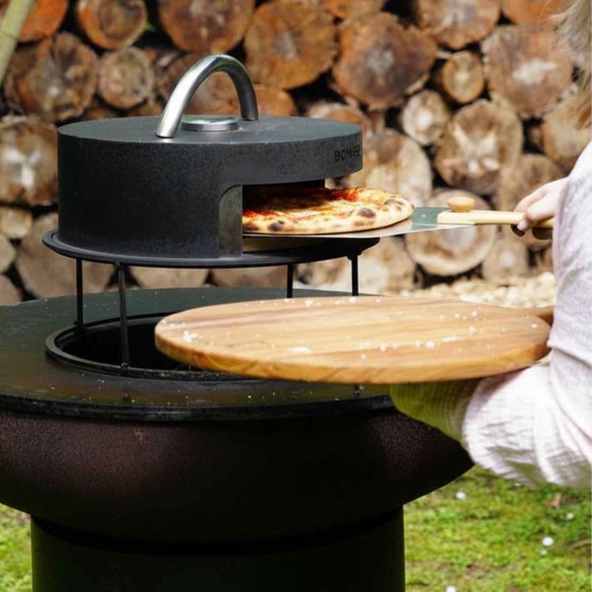 BonFeu Pizzaoven voor BonBiza en BonPlacha - Houtgestookte Steenoven voor Authentieke Pizza's, Brood en Meer - 42x42x15cm – foto 7