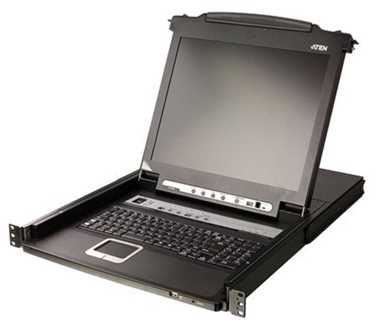 Aten CL5708M-ATA-XG 8-Poorts KVM Schakelaar LCD 17 Console Zwart