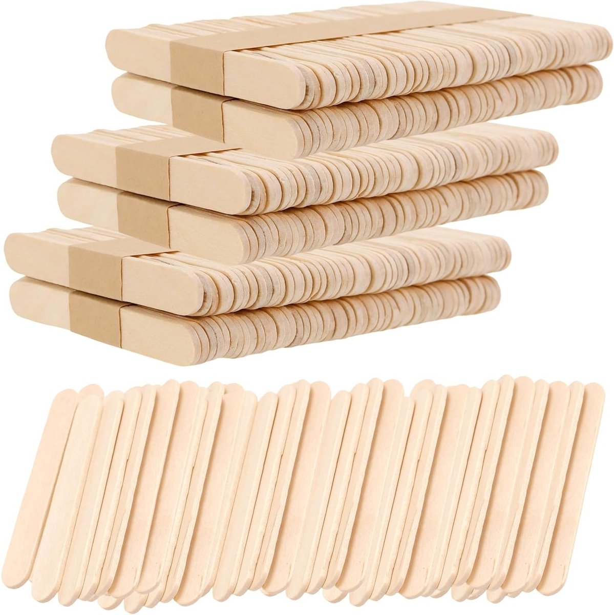 Natuurlijke houten lollystokjes 2000 stuks, ideaal voor kunst, ambachten, ijsjes en waxen, 65 x 10 x 2 mm