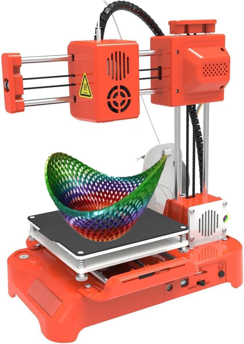 Mini 3D-printer - Desktop printer - Creatief hobby project - Eenvoudige bediening - 100x100x100 mm - Zwart