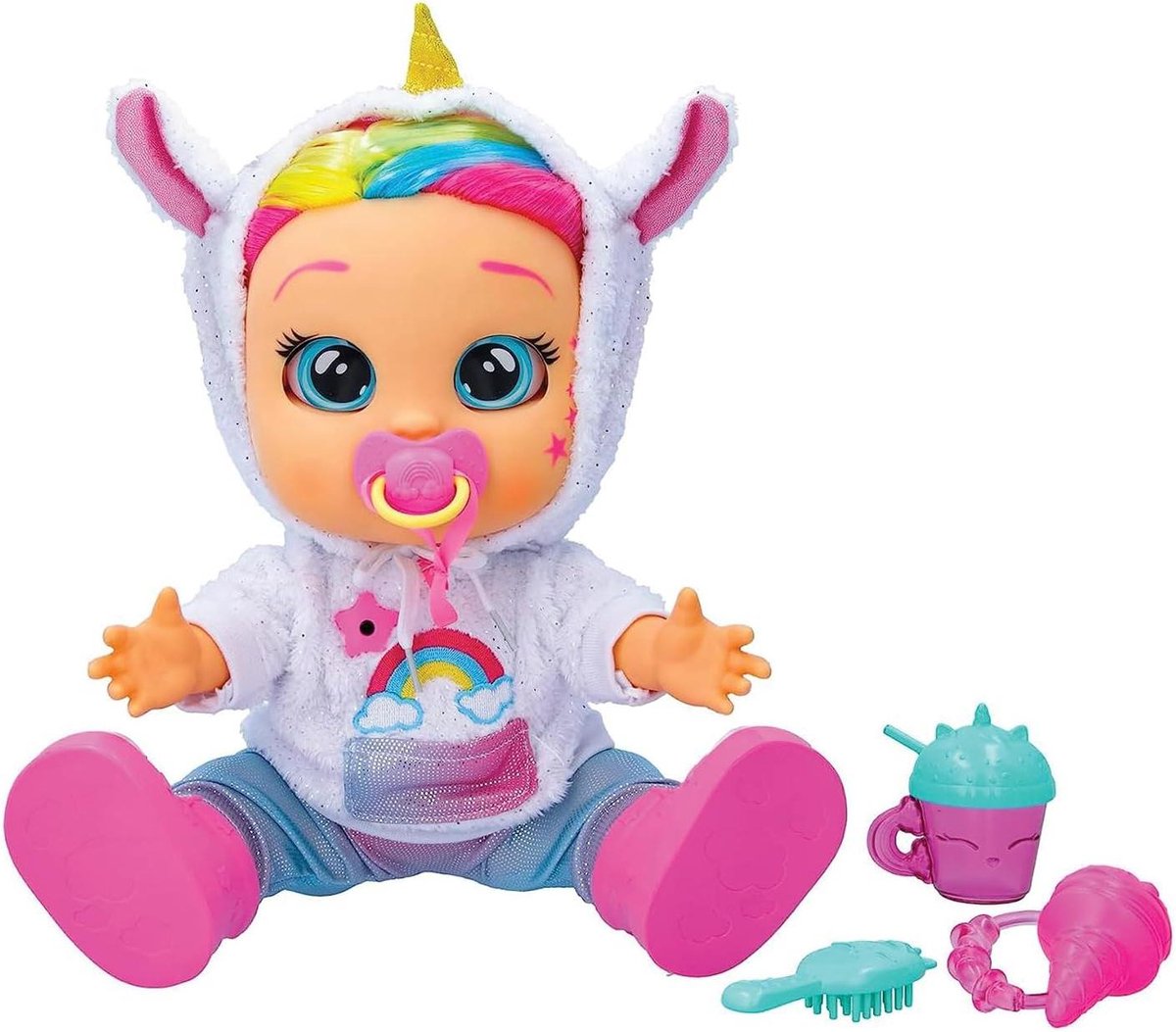 Interactieve Poppen - Baby pop - Spelenderwijs Leren - Meer dan 65 Emoties - 335 cm - Sprankelende onesie
