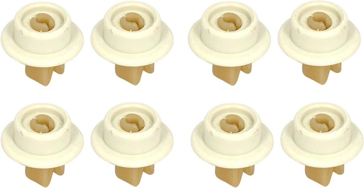 Onderkorfwielen Vaatwasser - Wieltjes Mand Vaatwasser - Vaatwasser Reparatie - Origineel Onderdeel - 1x1x1 cm - Wit