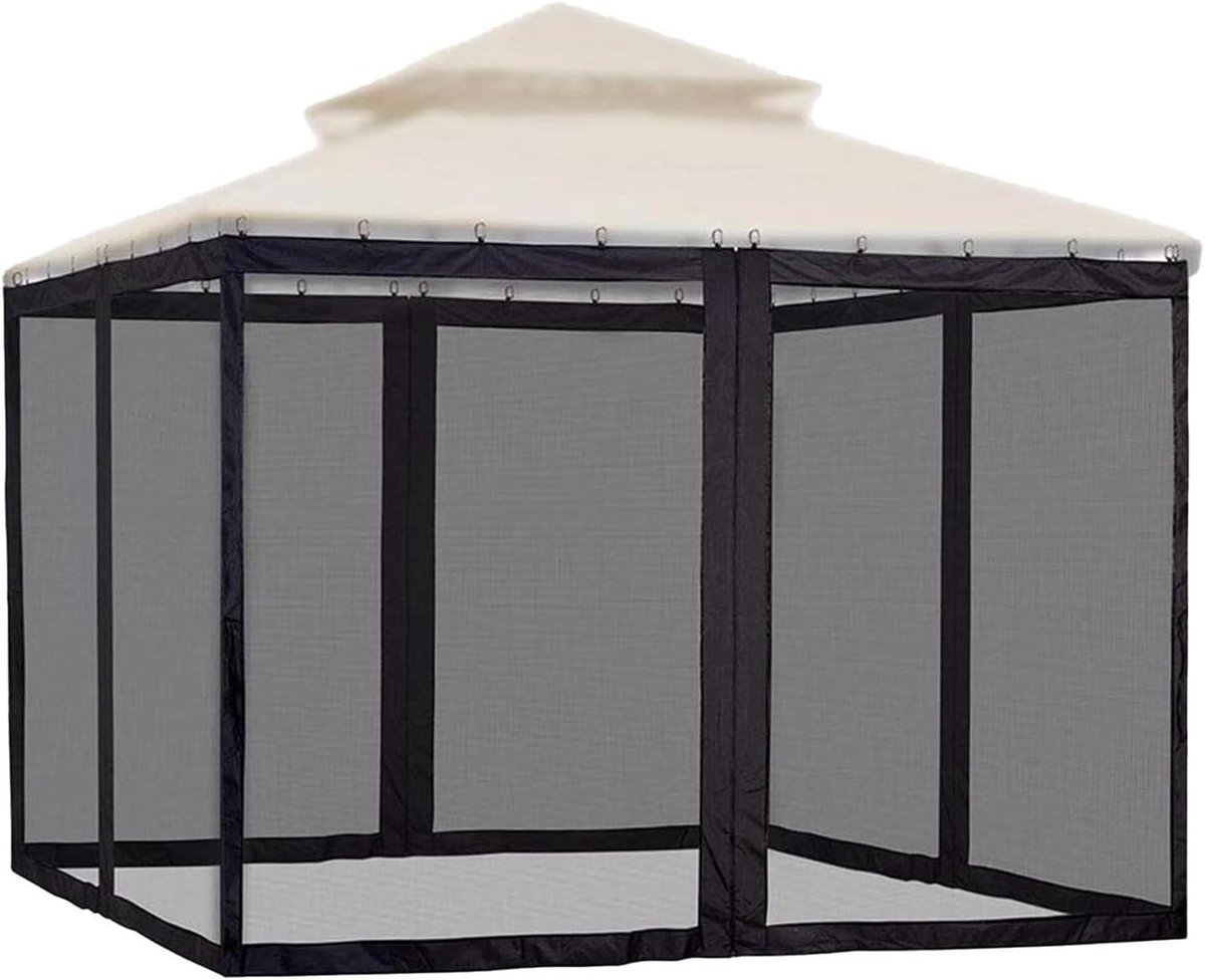 Gazebo Netten - Pergola Ventilatie - Insecten Buiten Houden - Scheurvast UV-Bestendig - 3x3 Meter - Enkel kenmerk