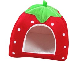 Dierenverblijf - Huisdier huis - Warmte bieden - Zachte voering - Maat L - Rood