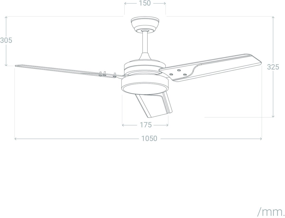 Fantiluxe - Kallberg - Plafondventilator zonder lamp - Wit - Ø105cm - Plafond ventilator - Afstandsbediening - Slaapkamer thumbnail 5