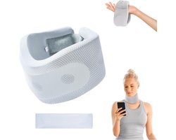 Nekbrace - Nekkraag Nekbrace - Nekbrace voor versletennekwervels - maat L - verstelbaar 45-52cm- ademend materiaal wasbaar - Ondersteuning en houdingscorrectie - Grijs