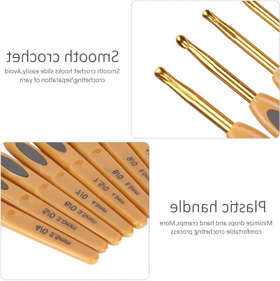 Ergonomische Haaknaalden Set van 8 Stuks voor Breien en Haken, Diverse Maten voor Beginners en Creatieve Projecten — afbeelding 3