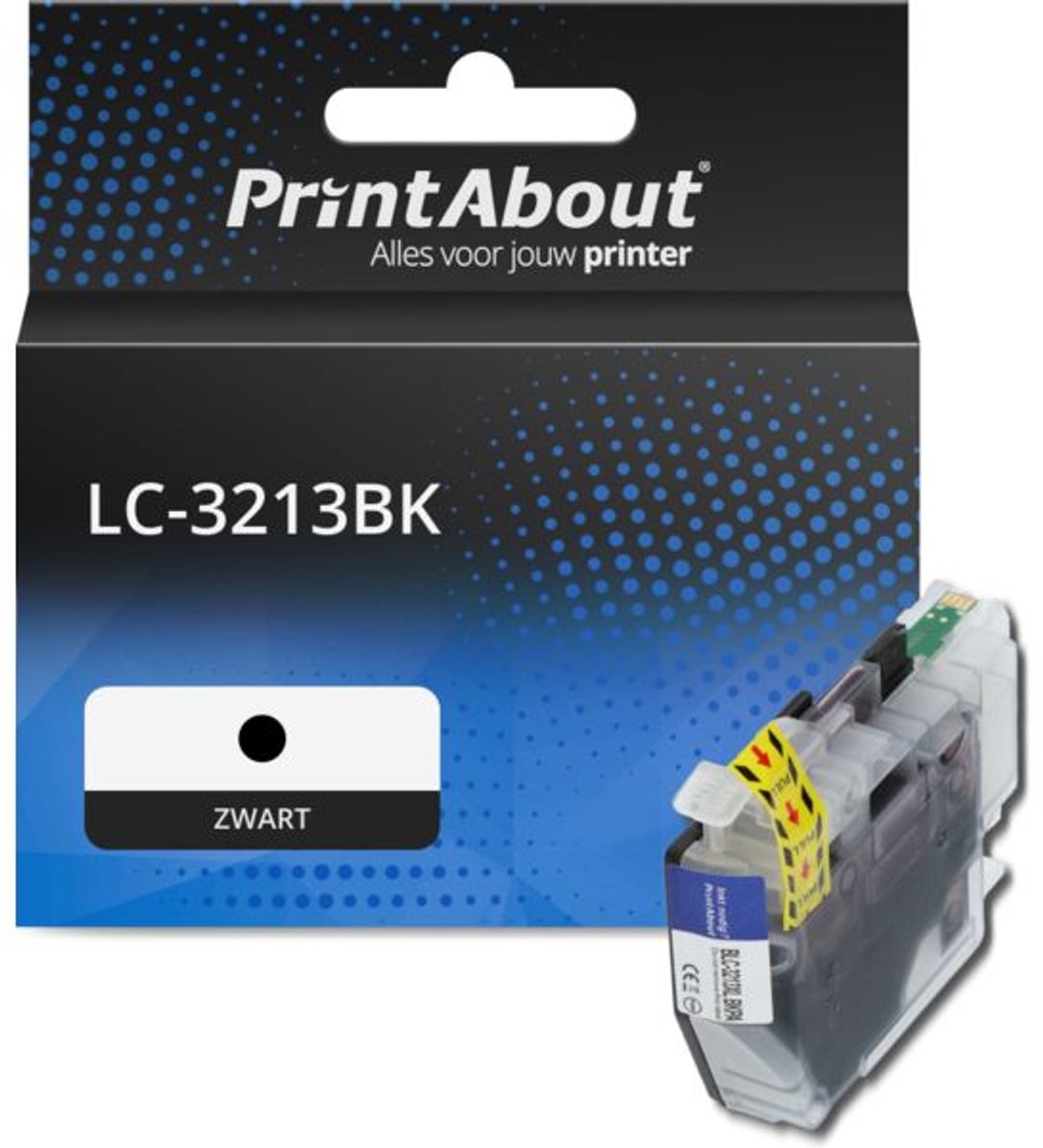 PrintAbout huismerk Inktcartridge LC-3213BK Zwart Hoge capaciteit geschikt voor Brother