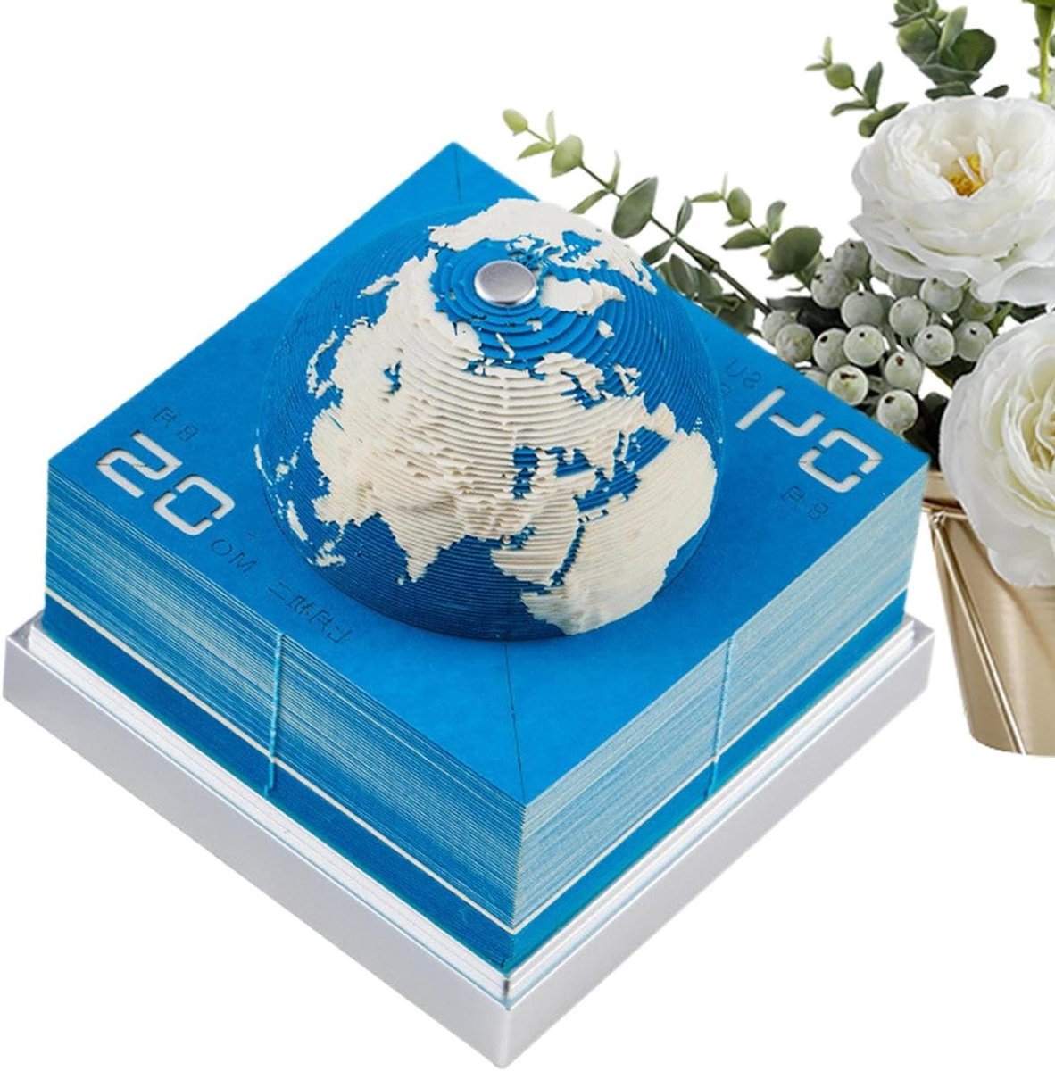 3D Tijd Kalender - Aardbol Bureaukalender - Dagelijkse Planning - Papieren Sculptuur Ontwerp - 87x87x89 cm - Niet gespecificeerd