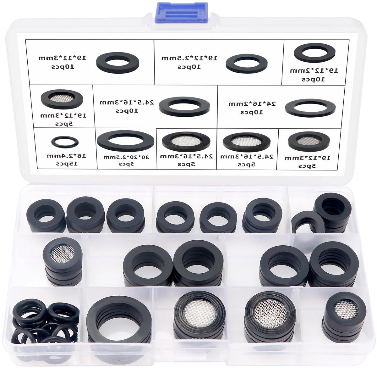 Zeefafdichting O-ring Set - Rubberen Ringen - Sanitair Reparatie - Water Besparen - 90 Stuks - Zwart