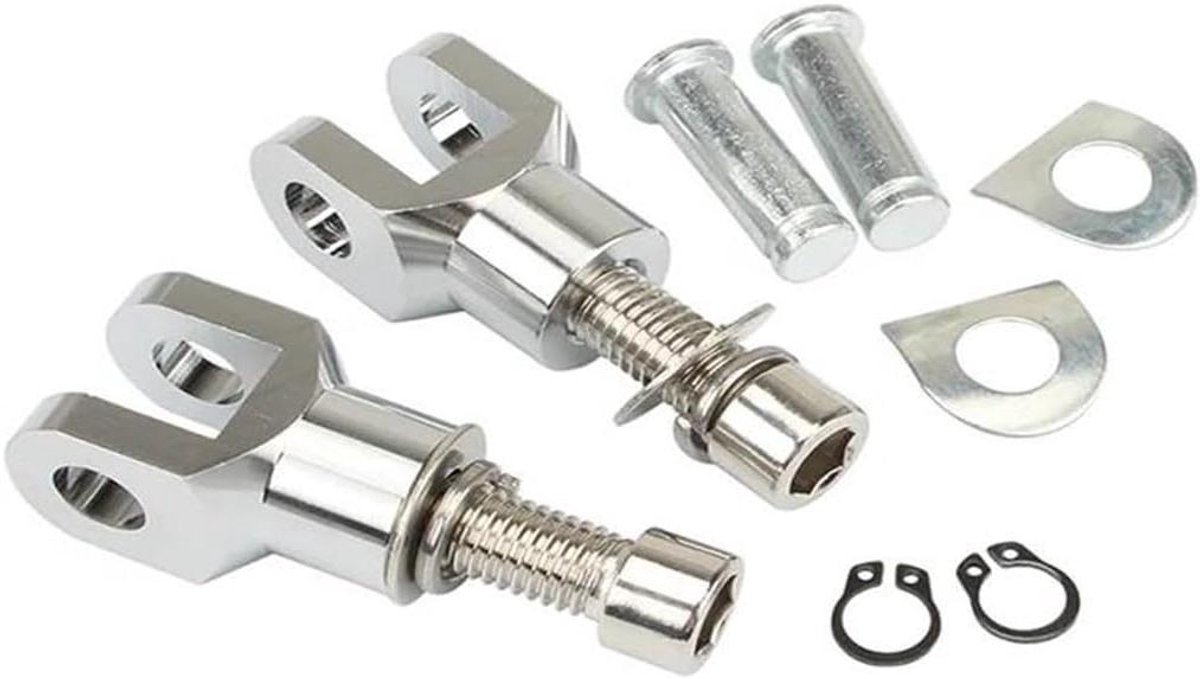 Motorfiets Voetsteunen - Gaffelset Universeel - Verbeterde Rijervaring - Anti-slip Grip - 29mm 39mm - Zilver
