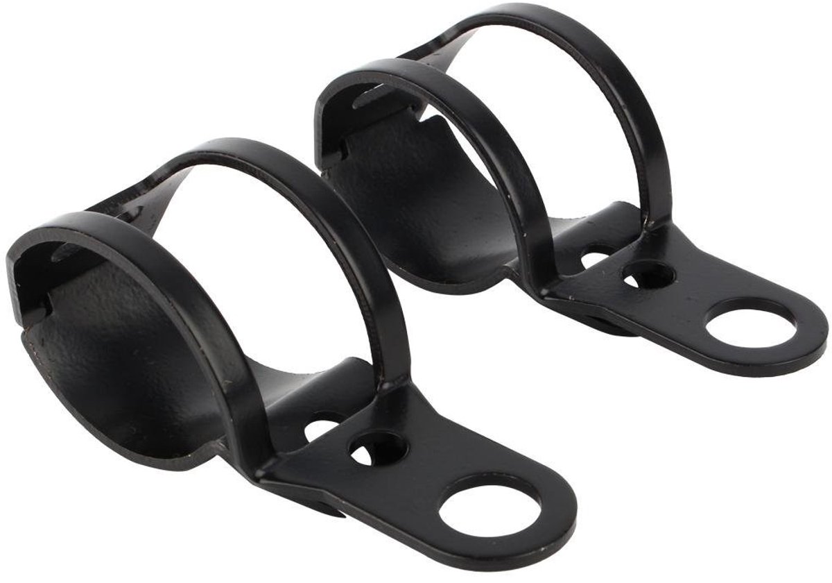 Dailygoods- Richtingaanwijzer Waterdicht - Montagebeugel - Klemmen - Beugels - Vork 30-43mm - Zwart - Knipperlicht