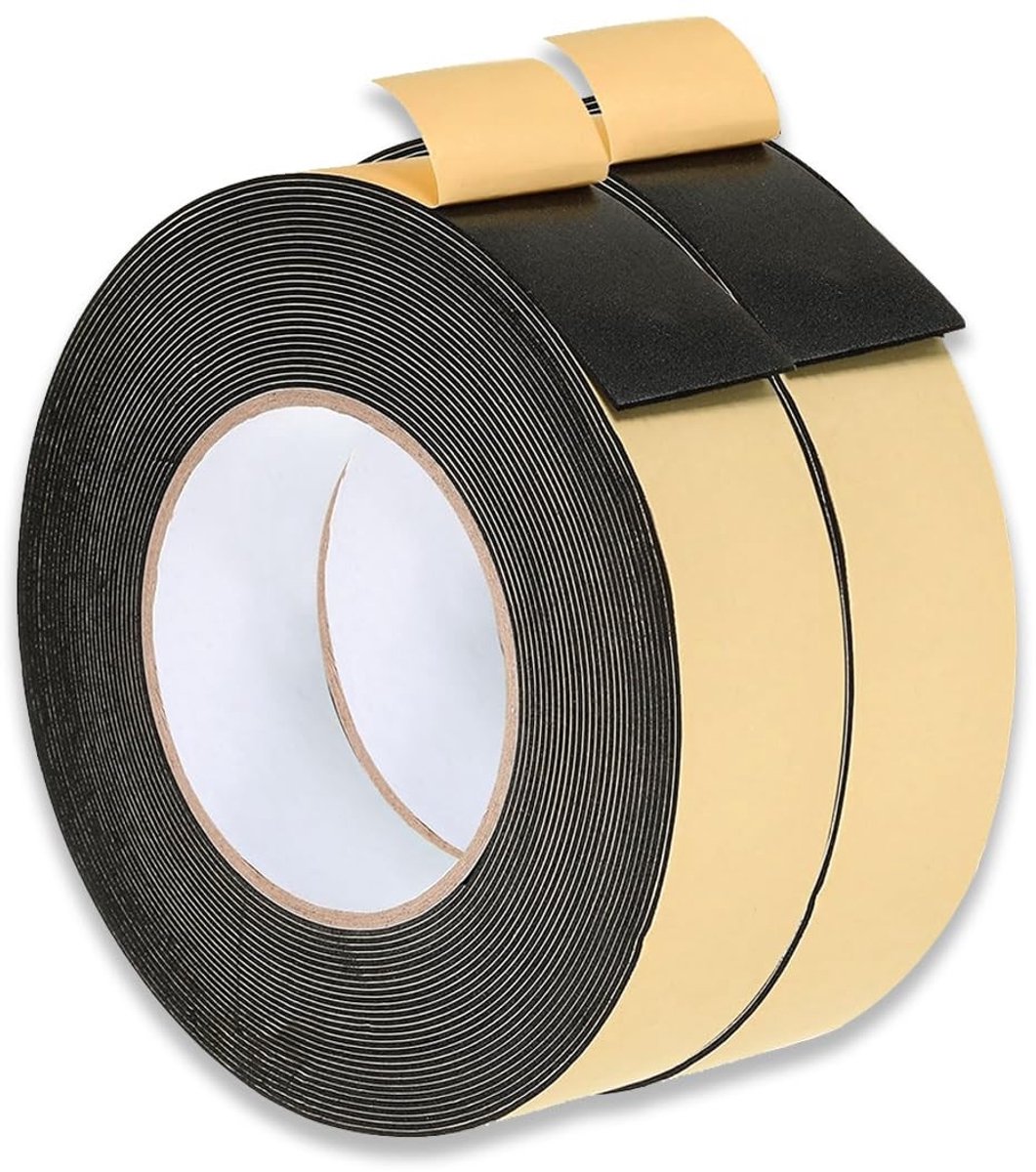 Dailygoods- Afdichtingstape Zelfklevend - 2 Stuks - Geluidsisolatie - Waterdicht - Botsingsbescherming - 1 cm x 10 m - Isolatietape