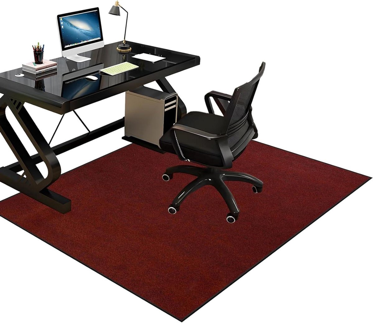 Bureauonderlegger - Stoeltapijt vloerbeschermer - Vloer beschermen - Antislip onderlaag - 180 x 200 cm - Zwart grijs