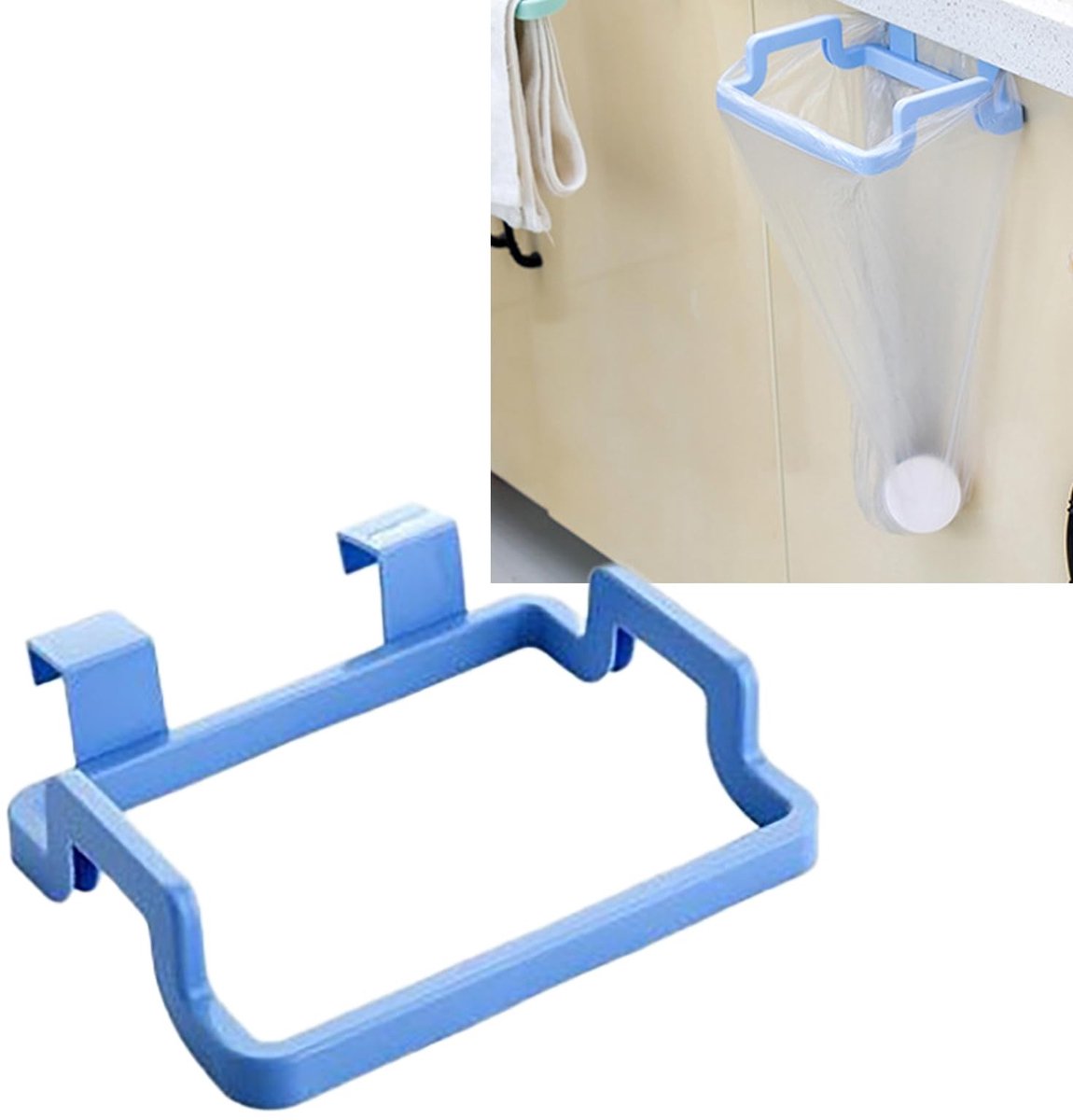 Dailygoods- Afvalzakhouder Ruimtebesparend - Vuilniszakhouder - Robuust - Voor Kastdeur - Keuken - Hangend Model - Afvalbak