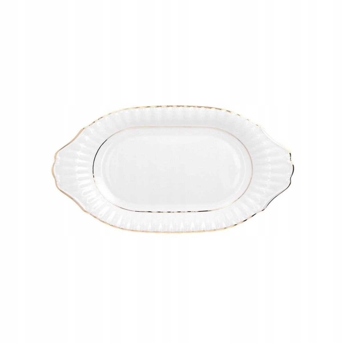 Ovale porseleinen serveerschaal 20 cm, IWONA, Gouden Lijn, met de hand beschreven