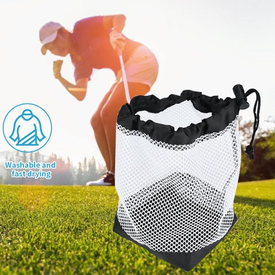 Dailygoody - Golfbalzak - Opbergtasje Golf - Duurzaam Nylon - Geschikt voor 36 Golfballen - Trekkoord Sluiting - Ideaal voor Golfspelers van Merkloos — afbeelding 5