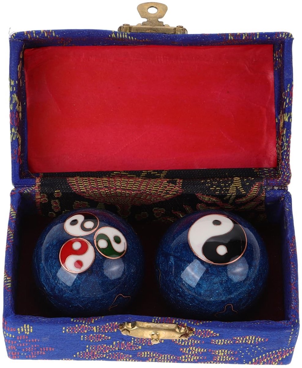 JHUBERS- Baoding Ballen 2 Stuks - Geëmailleerd - Meditatie Ballen - Fitness Handballen - Feng Shui - 4,20 cm Grootte - Duurzaam en Lichtgewicht