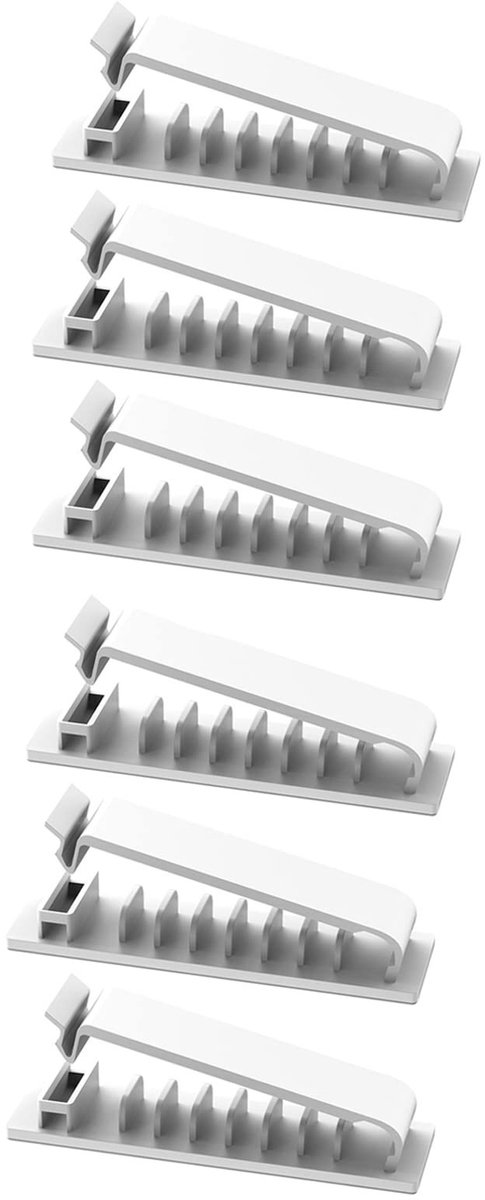 ZEYNOMAX - Zelfklevende kabelbeheer clip - Kabel organizer - Multifunctionele snoerhouder - Wit - Draadclip - Geschikt voor kantoor en thuis - 6 stuks