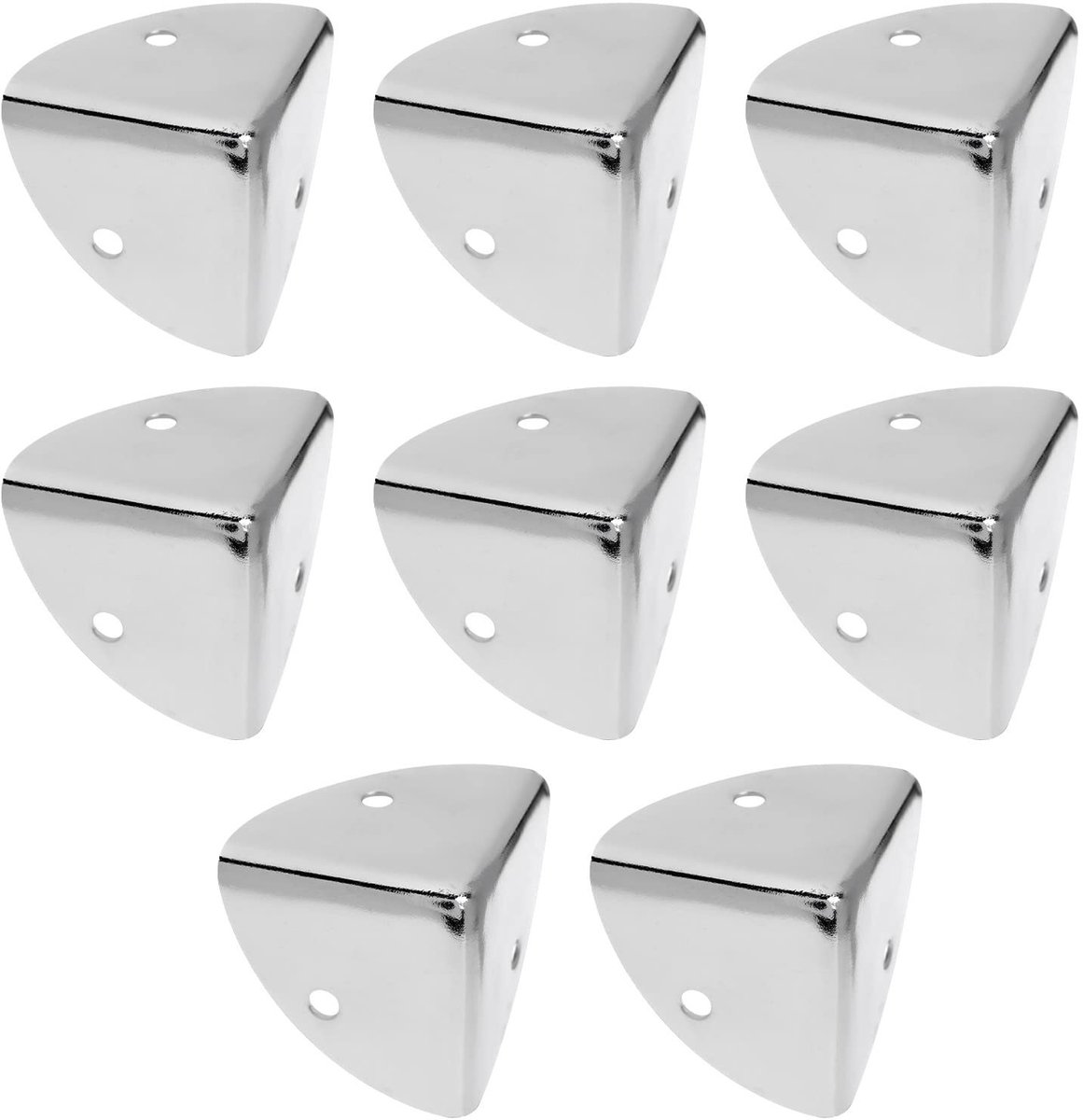 JHUBERS- Hoekbeschermers 39mm - 8 Stuks - Geschulpte Metalen Hoekbeschermers - Voor Houten Kisten/Bureaus - Zilver - Hoogwaardig Materiaal - Hoekbeugels