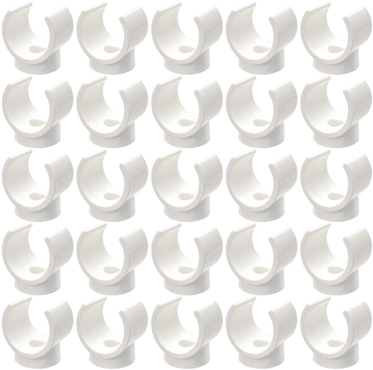 JHUBERS- Waterbuis Klemmen 25 Stuks - PVC - U-vormige Klemmen - Slanghouders - Buizenaccessoires - 16 mm Binnenmaat - Duurzaam en Robuust - Buisbeugels