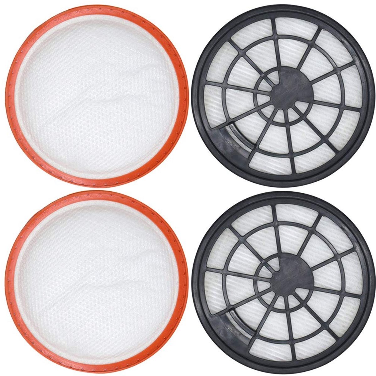 JHUBERS- Filterset 4 Stuks - Motor Beschermingsfilter - Uitlaatluchtfilter - Geschikt voor Dirt Devil - Hoogwaardige Materialen - Duurzaam - Stofzuigerfilter