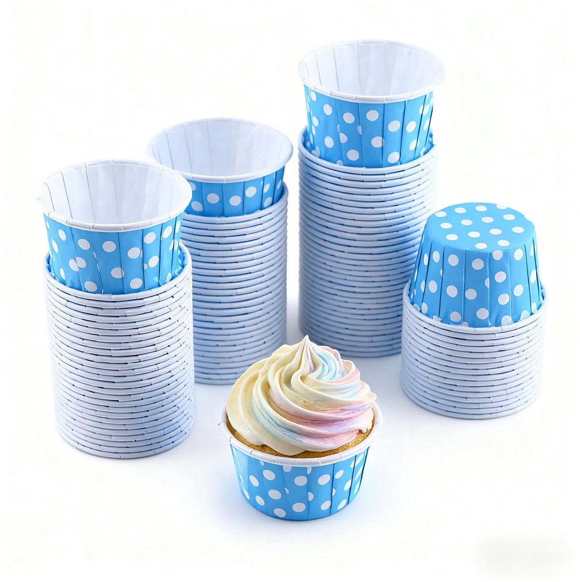 100 Stuks Mini Papieren Cupcake Vormpjes Stippen – Bakvormpjes voor Muffins en Taartjes