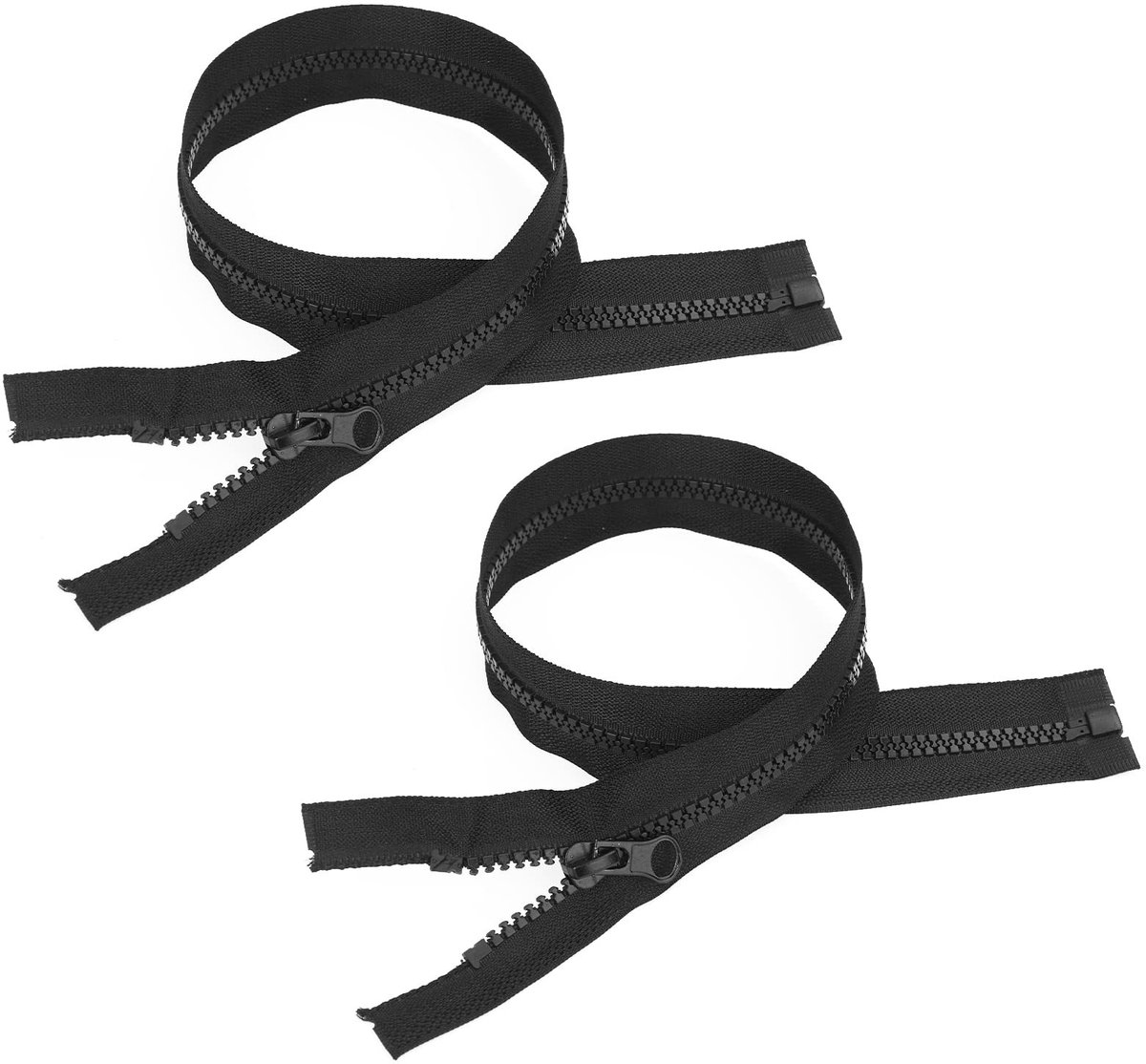 BRENZOOS- Ritssluiting 50 cm - 2 Stuks - Kunsthars - Zwart - Voor Kleding - Voor Tassen - Voor Naaien - Rits