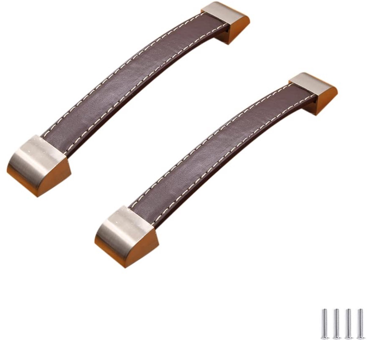 JHUBERS- Handgrepen Lederen - 2 Stuks - Vintage Design - Meubelknoppen - Kastdeuren - Veilig en Praktisch - 160mm - Deurgrepen