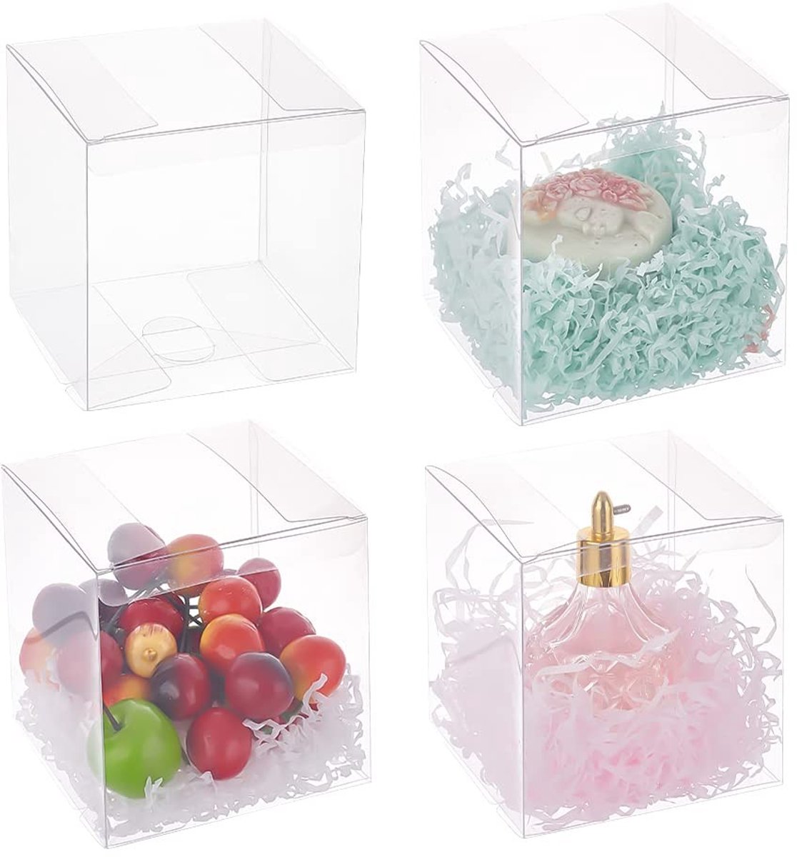 BRENZOOS - 20 Transparante Geschenkdozen 11x11x11 cm voor Bruiloften en Cadeaus