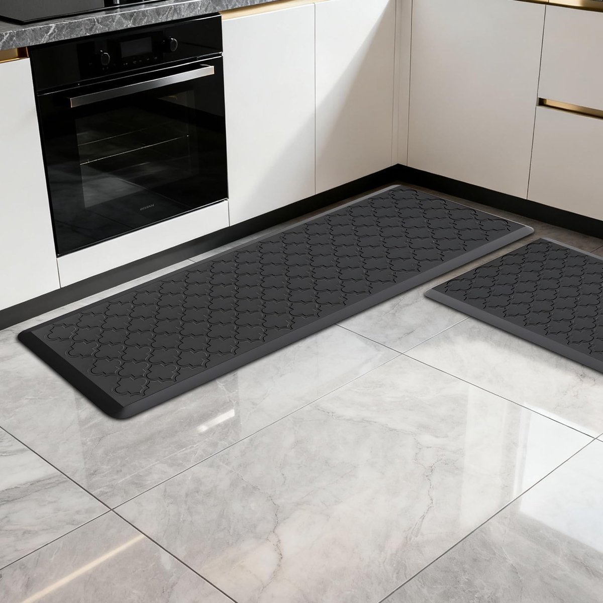 BRENZOOS- Antislipmat - Keukenmat 44 x 150 cm - Waterdicht - Oliebestendig - Anti-vermoeidheid - 12 mm Dikke Vloermat
