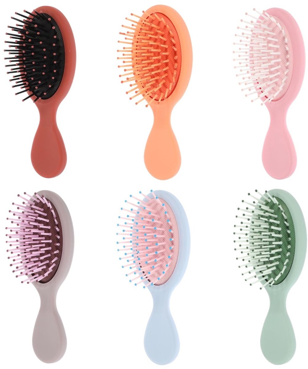 BRENZOOS- Haarborstelset 6-delig - Mini Ontwarringsborstel - Zacht voor Nat Haar - Ideaal voor Thuis/Reis - Praktische Haarverzorging