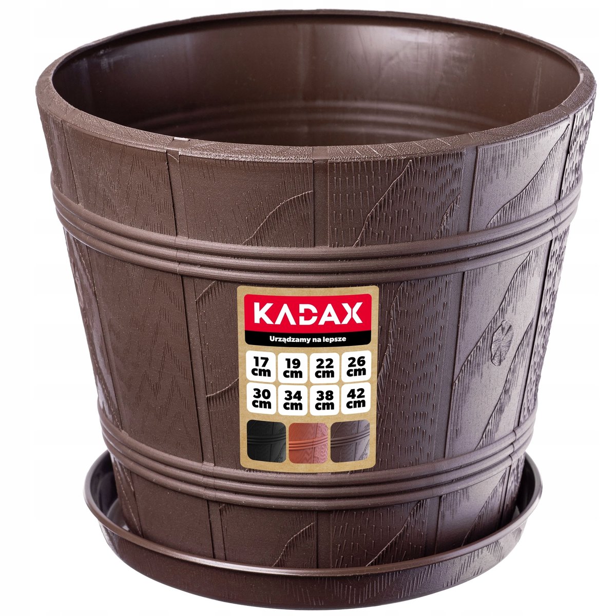 Kadax Houten Look Pot 19cm - Stijlvolle Kunststof Bloempot